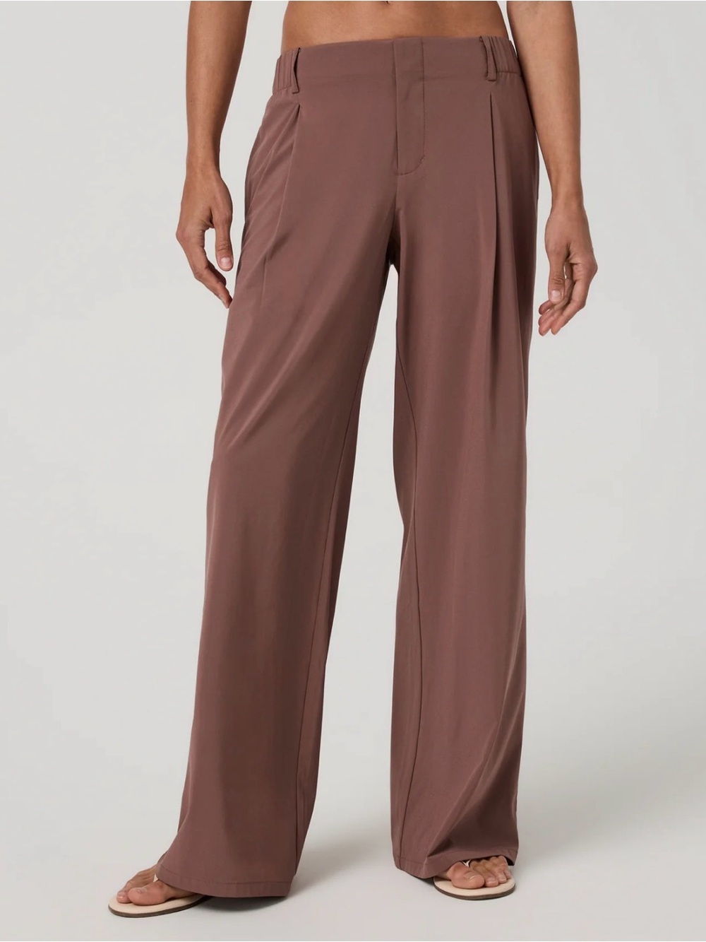 VUORI Villa Wide Leg Trousers Brown XS US 25 Performance Pant